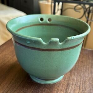 Handcrafted signed dated studio art stoneware ramen bowl Asian